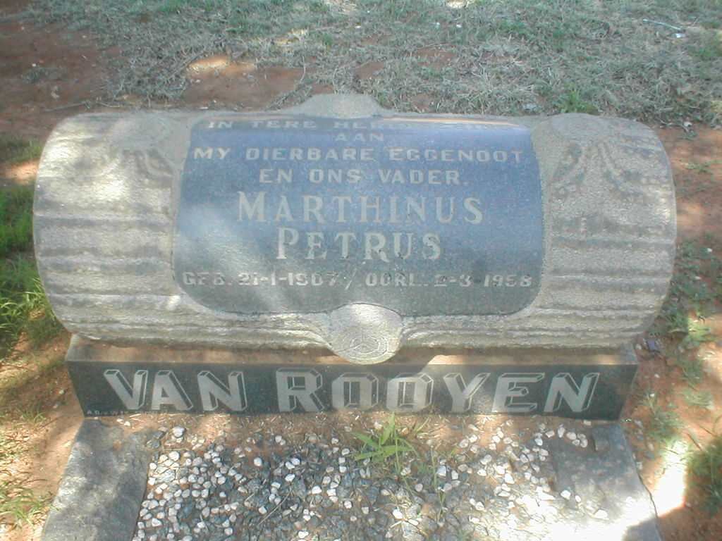 ROOYEN Marthinus Petrus, van 1907-1958