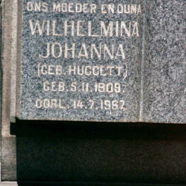 TOIT Wilhelmina Johanna, du nee HUGGETT 1909-1967