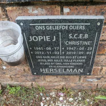 HERSELMAN Jopie J. 1941-2012 &amp; S.C.E.B. 1947-2019