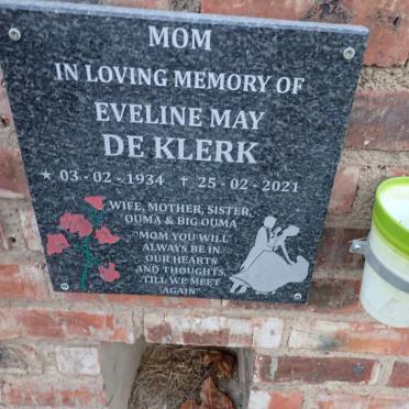 KLERK Eveline May, de 1934-2021