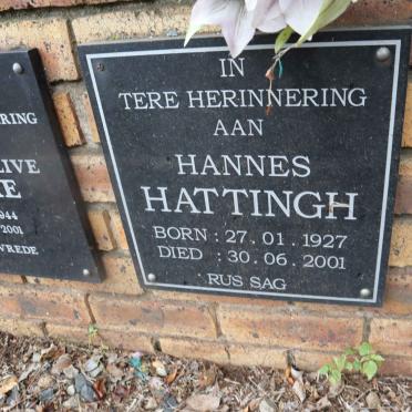 HATTINGH Hannes 1927-2001