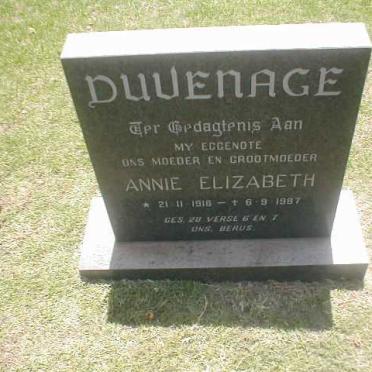 DUVENAGE Annie Elizabeth 1916-1987
