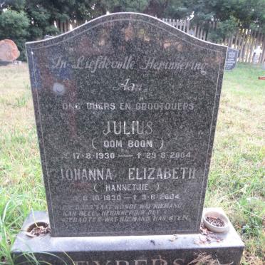 EYBERS Julius 1930-2004 &amp; Johanna Elizabeth 1930-2004