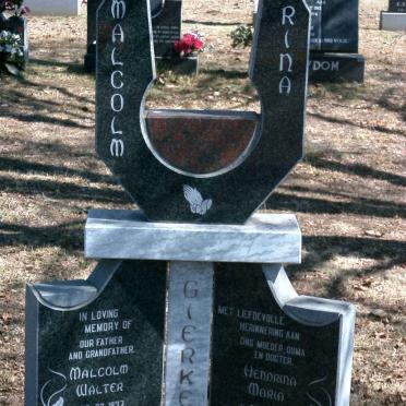 GIERKE Malcolm Walter 1937-1997 &amp; Hendrina Maria 1937-1997