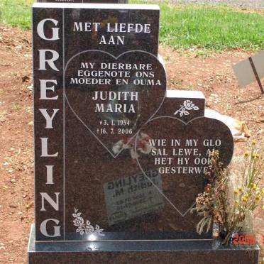 GREYLING Judith Maria 1954-2006