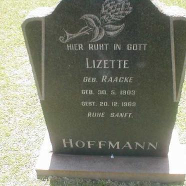 HOFFMAN Lizette nee RAACKE 1903-1969