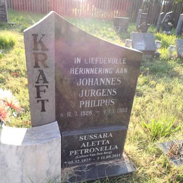 KRAFT Johannes Jurgens Philipus 1926-1993 &amp; Sussara Aletta Petronella VAN DEN BERG 1925-2011