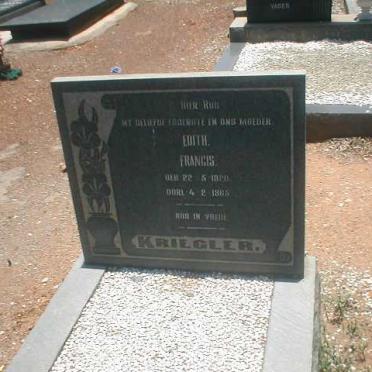 KRIEGLER Edith Francis 1920-1986