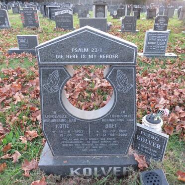KOLVER Boet 1925-2002 & Kotie 1927-1998 :: KOLVER Petro 1956-2010