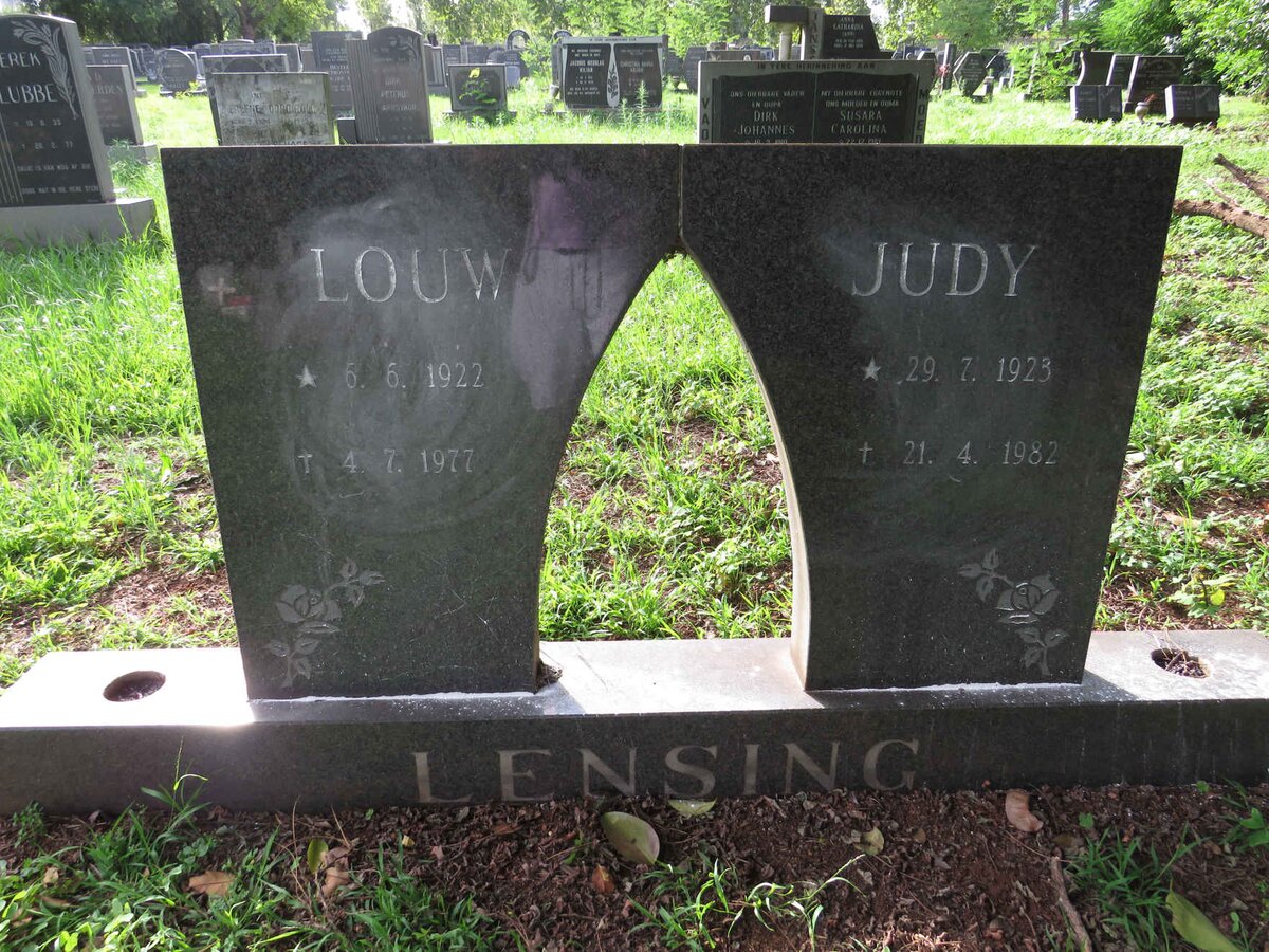 LENSING Louw 1922-1977 & Judy 1923-1982