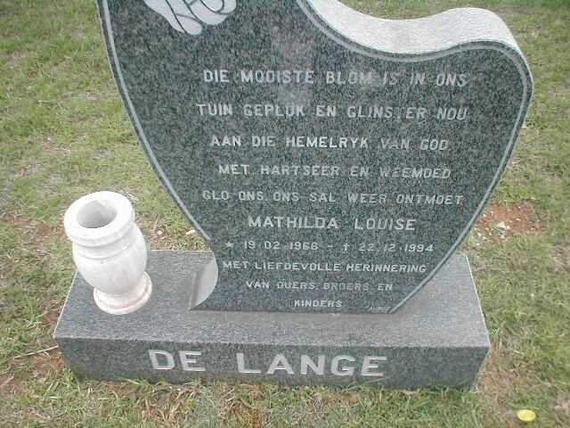 LANGE Mathilda Louise, de 1966-1994