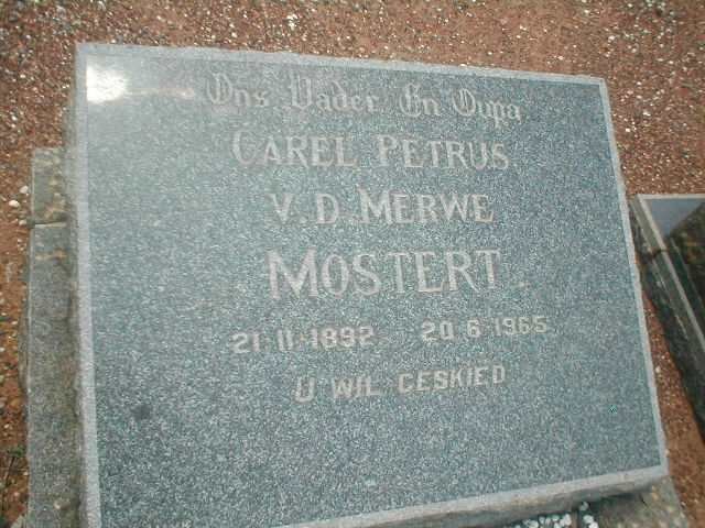 MOSTERT Carel Petrus v.d. Merwe 1892-1965