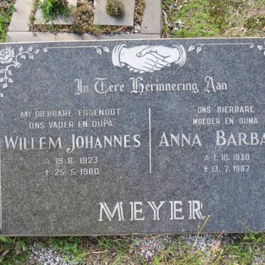 MEYER Willem Johannes 1923-1980 &amp; Anna Barbara 1930-1987