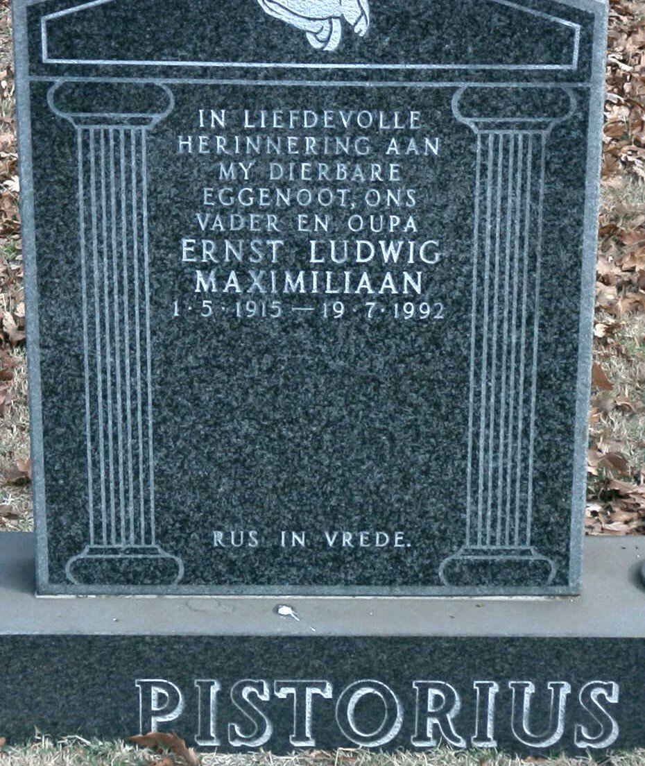 PISTORIUS Ernst Ludwig Maximiliaan 1915-1992