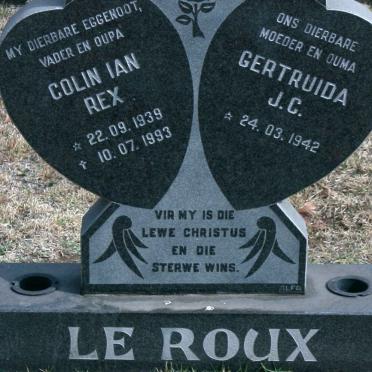 ROUX Colin Ian Rex, le 1939-1993 &amp; Gertruida J.C. 1942-