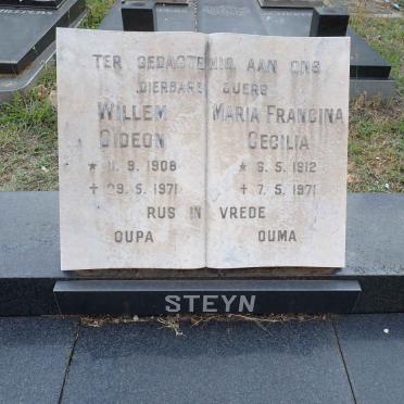 STEYN Willem Gideon 1908-1971 &amp; Maria Francina Cecilia 1912-1971