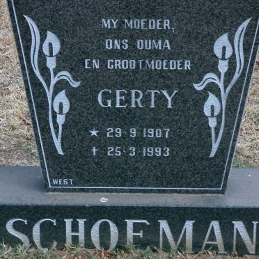 SCHOEMAN Gerty 1907-1993