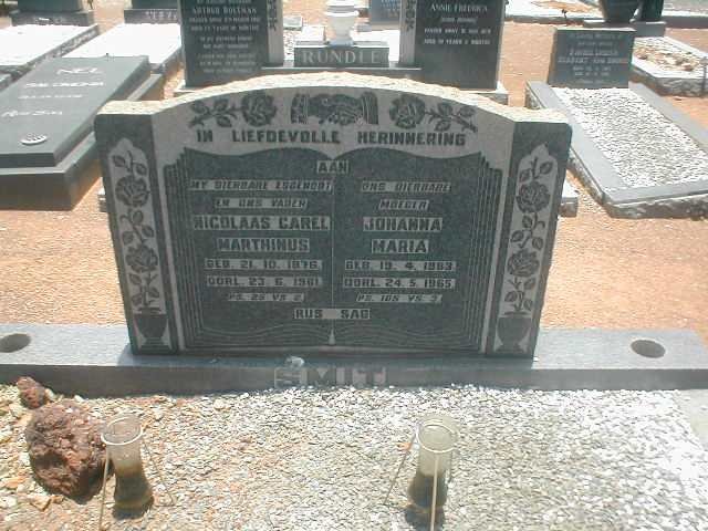 SMIT Nicolaas Carel Marthinus 1876-1961 &amp; Johanna Maria 1883-1965