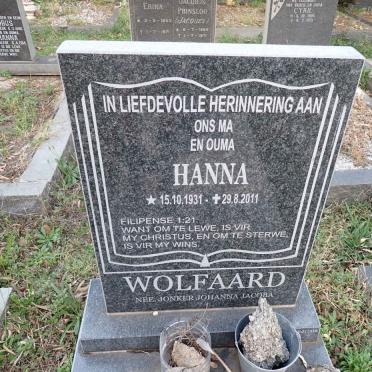 WOLFAARD Johanna Jacoba nee JONKER 1931-2011