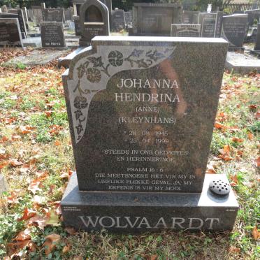 WOLVAARDT Johanna Hendrina nee KLEYNHANS 1945-1999