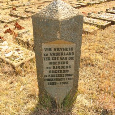 Memorial to the Mothers &amp; Children who died in Krugersdorp concentration camp 1899-1902