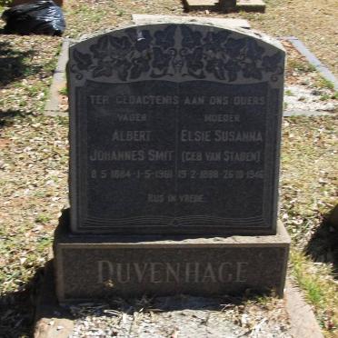 DUVENHAGE Albert Johannes Smit 1884-1961 &amp; Elsie Susanna van STADEN 1888-1946