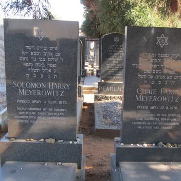 MEYEROWITZ Solomon Harry -1978 &amp; Chaie Faiga -1970