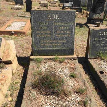 KOK Phillip Ernst 1870-1931 &amp; Johanna Elizabeth CAMPHER 1885-1957
