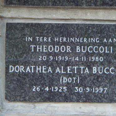 BUCCOLI Theodor 1919-1980 &amp; Dorathea Aletta 1925-1997