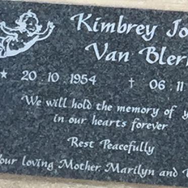 BLERK Kimbrey John, van 1954-2001