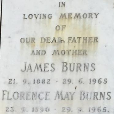 BURNS James 1882-1965 &amp; Florence May 1890-1965