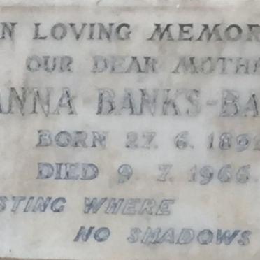 BAIRD Anna, Banks 1891-1966