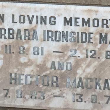 MACKAY Hector 1883-1972 &amp; Barbara Ironside 1881-1963