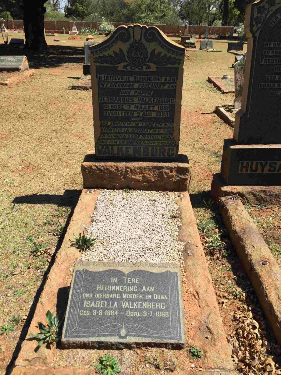 VALKENBURG Gerhardus 1881-1933 &amp; Isabella VALKENBERG 1884-1968