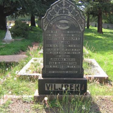 VILJOEN Christiaan Rudolph O. 18?9-1939 &amp; Johanna Maria VAN BLOMMESTEIN 1884-1960