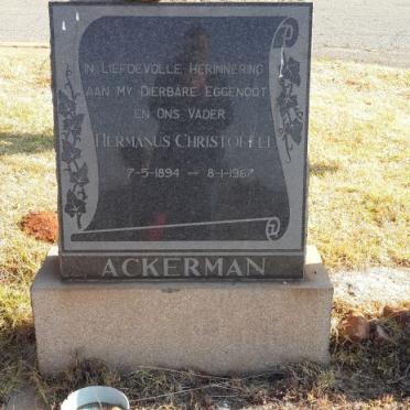 ACKERMAN Hermanus Christoffel 1894-1967
