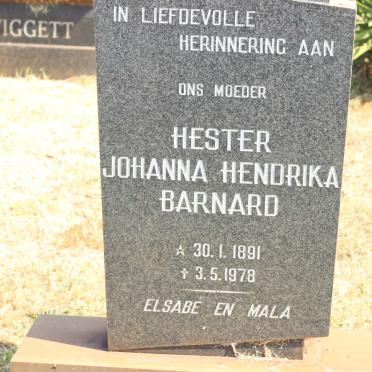 BARNARD Hester Johanna Hendrika 1891-1978