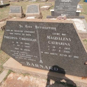 BARNARD Phillipus Christiaan 1909-1968 &amp; Magdalena Catharina 1914-2001