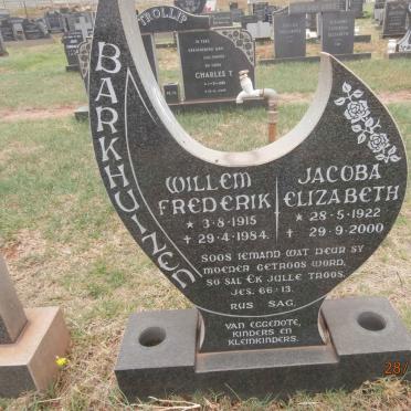 BARKHUIZEN Willem Frederik 1915-1984 &amp; Jacoba Elizabeth 1922-2000