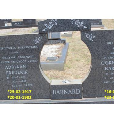 BARNARD Adriaan Frederik 1917-1982 &amp; Cornelia D. 1922-1988