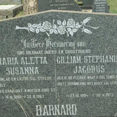 BARNARD Gilliam Stephanus Jacobus 1884-1973 &amp; Maria Aletta Susanna 1895-1967