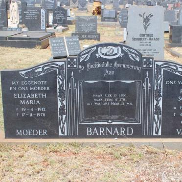 BARNARD Pieter Schalk 1906-1986 &amp; Elizabeth Maria 1912-1978