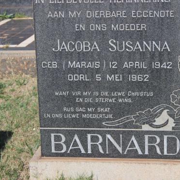 BARNARDT Jacoba Susanna nee MARAIS 1942-1962