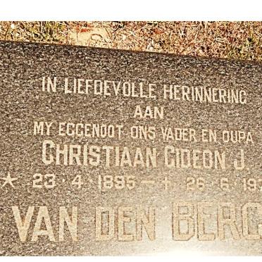 BERG Christiaan Gideon J., van den 1895-1975