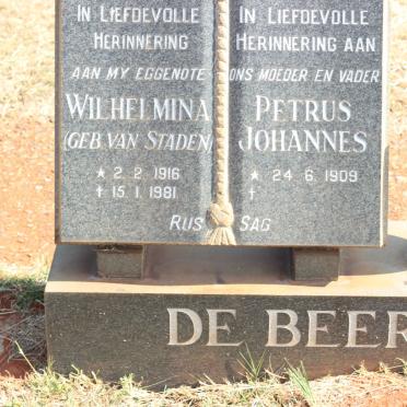 BEER Petrus Johannes, de 1909- &amp; Wilhelmina VAN STADEN 1916-1981