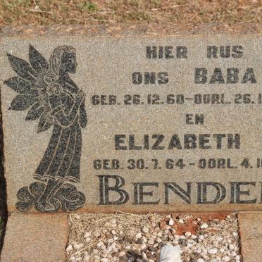BENDER Baba 1960-1960 :: BENDER Elizabeth J. 1964-1964