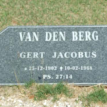 BERG Gert Jacobus, van den 1902-1968
