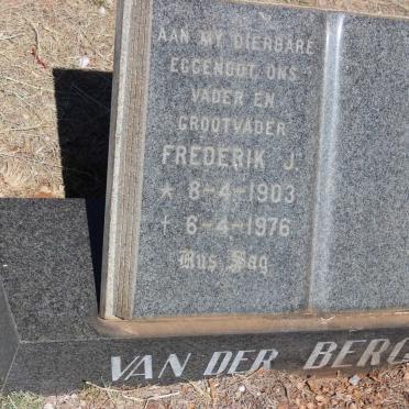 BERG Frederik J., van der 1903-1976