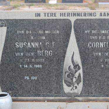 BERG Cornelius A.L., van den 1894-1972 &amp; Susanna G.E. 1903-1986