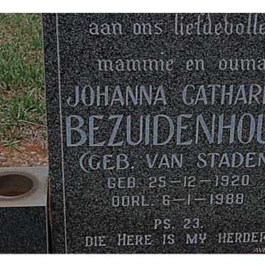 BEZUIDENHOUT Johanna Catharina nee VAN STADEN 1920-1988